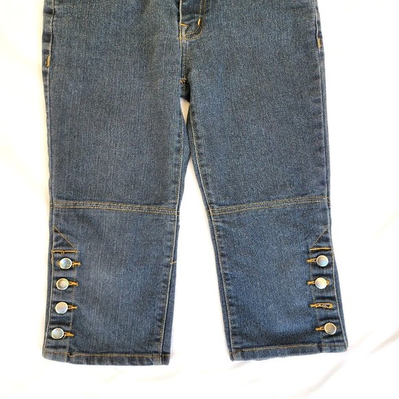 What's Hot Stretch Denim Capri Jeans Decorated Back Pockets Size S - Picture 7 of 11